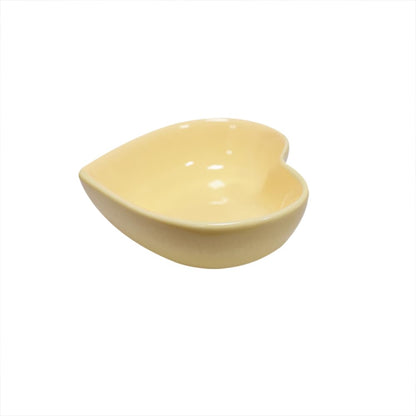 Xmomx 6 pcs Yellow Heart Shaped Porcelain Soy Sauce Dish Ceramic Dip Dipping Bowls for Dinner Baking BBQ and Cooking