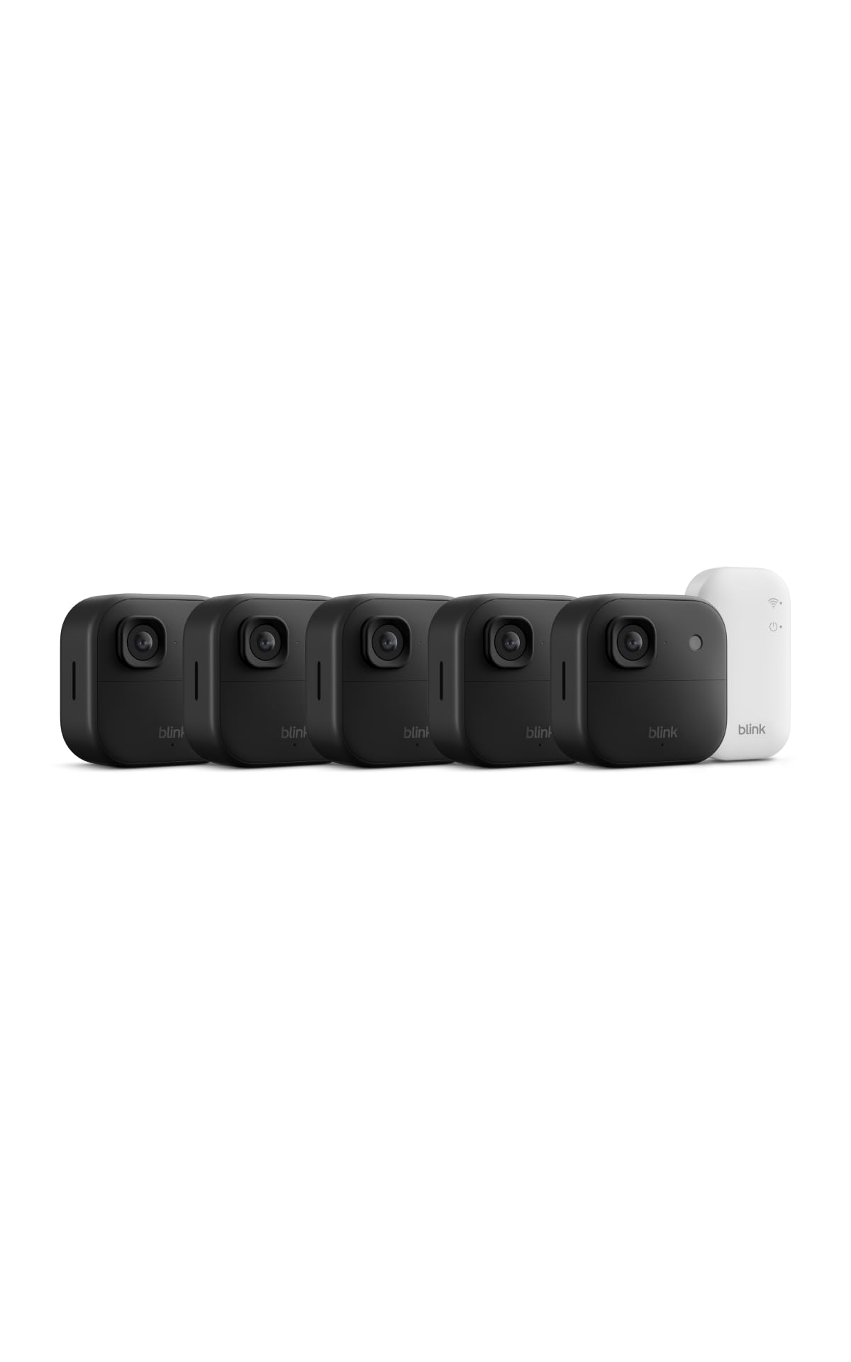 Blink Outdoor 2K+ (newest model) — Wireless smart security camera, 2K video resolution, enhanced audio, two-year battery. Sync Module Core included — 5 camera system (Black)