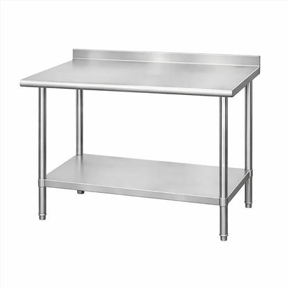 CYGJYZOD Commercial Stainless Steel Prep Table, 2-Layer Heavy Duty Kitchen Countertop, 43x24x31.5 Inch, Adjustable Height, Silver