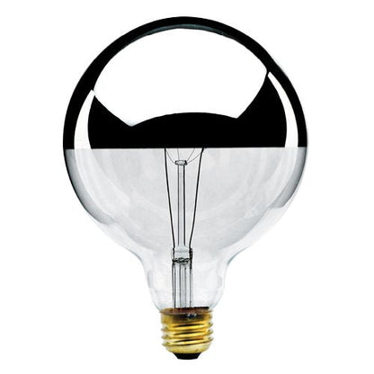 Bulbrite 100W Globe Shape Bulb, Half Chrome, Warm White, Model 100G40HM, Single Item