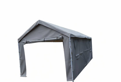 Rutile 10x20 Carport Replacement Sidewall, 180G PE Waterproof & UV Protected Sidewall Cover (Gray, Sidewall kit Panel Set of 4 with Mesh Windows)