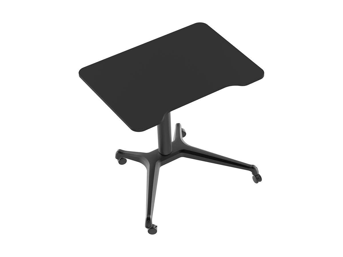 Monoprice Gas‑Lift Height Adjustable Sit‑Stand Mobile Rolling Workstation Laptop and Computer Desk V2 - Max Weight Capacity 99 Lbs, Mobile Stand for Presentations or an Active Work Lifestyle, Black