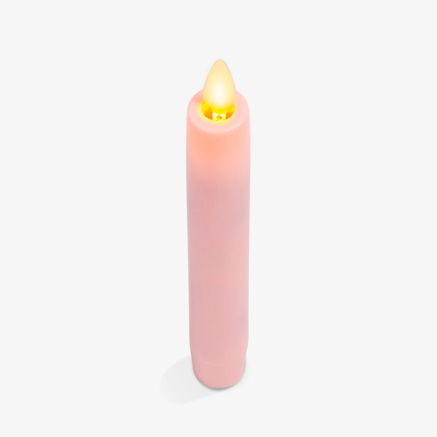 Luminara Set of 2 Flameless Candle Tapers (0.87" x 6.7") Flat Top Real Wax Unscented (Saga Rose)