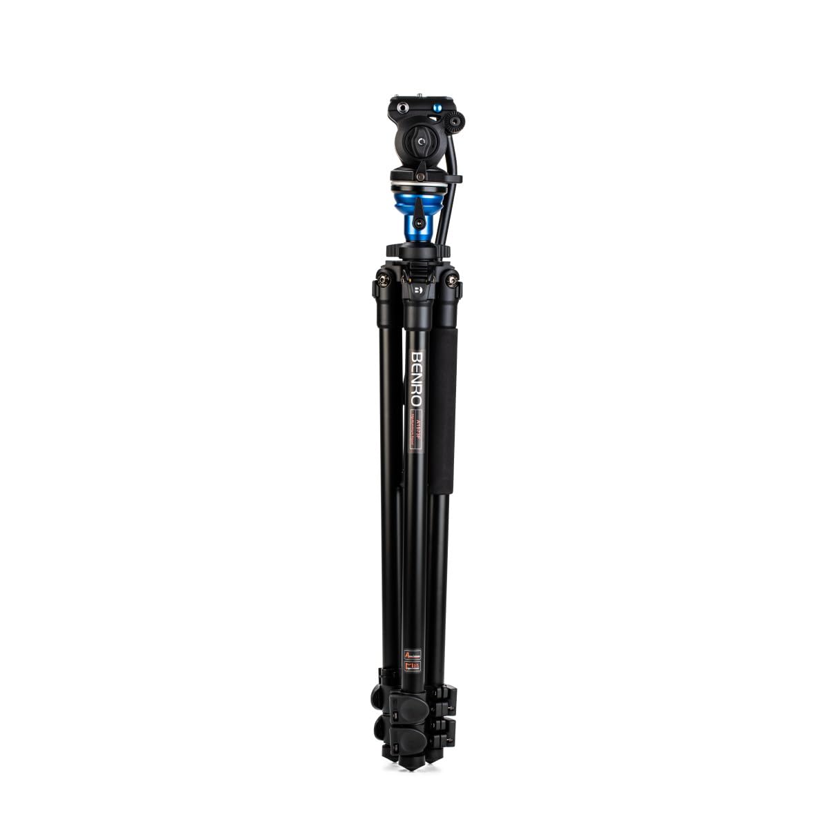 Benro A1573F Aluminum Tripod for Spotting Scopes, Binoculars, Outdoor Field Viewing, Leveling Base, Smooth Fluid Head w/Sliding QR Plate, Flip Locks, Case, Adjustable Legs, 62" Max Ht, 5.5lb Payload