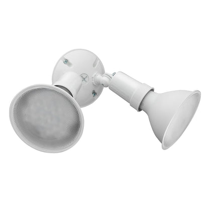 Lithonia Lighting Outdoor Flood Light Fixture, Adjustable Twin Par Flood Light Holder, Safety and Security, 120 Volts, Uses 2 Lamps Up to 150W (Not Included), White, 6-Pack (OFTH 300PR 120 WH CP6 M4)