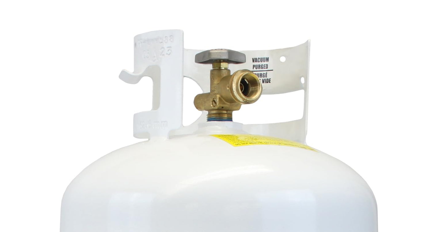 Flame King YSN401 Steel Propane Tank Cylinder With Overflow Protection Device Valve, 40 Lb, White