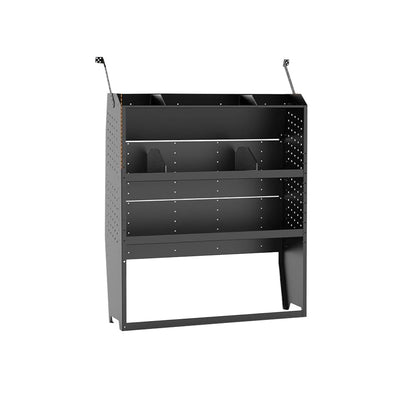 WRLWY “Van Shelves for Cargo Vans – Steel Storage & Shelving System, Fits Ford Transit, RAM ProMaster, Chevy Express, Nissan NV, Sprinter – 32" W x 43" H x 13" D”