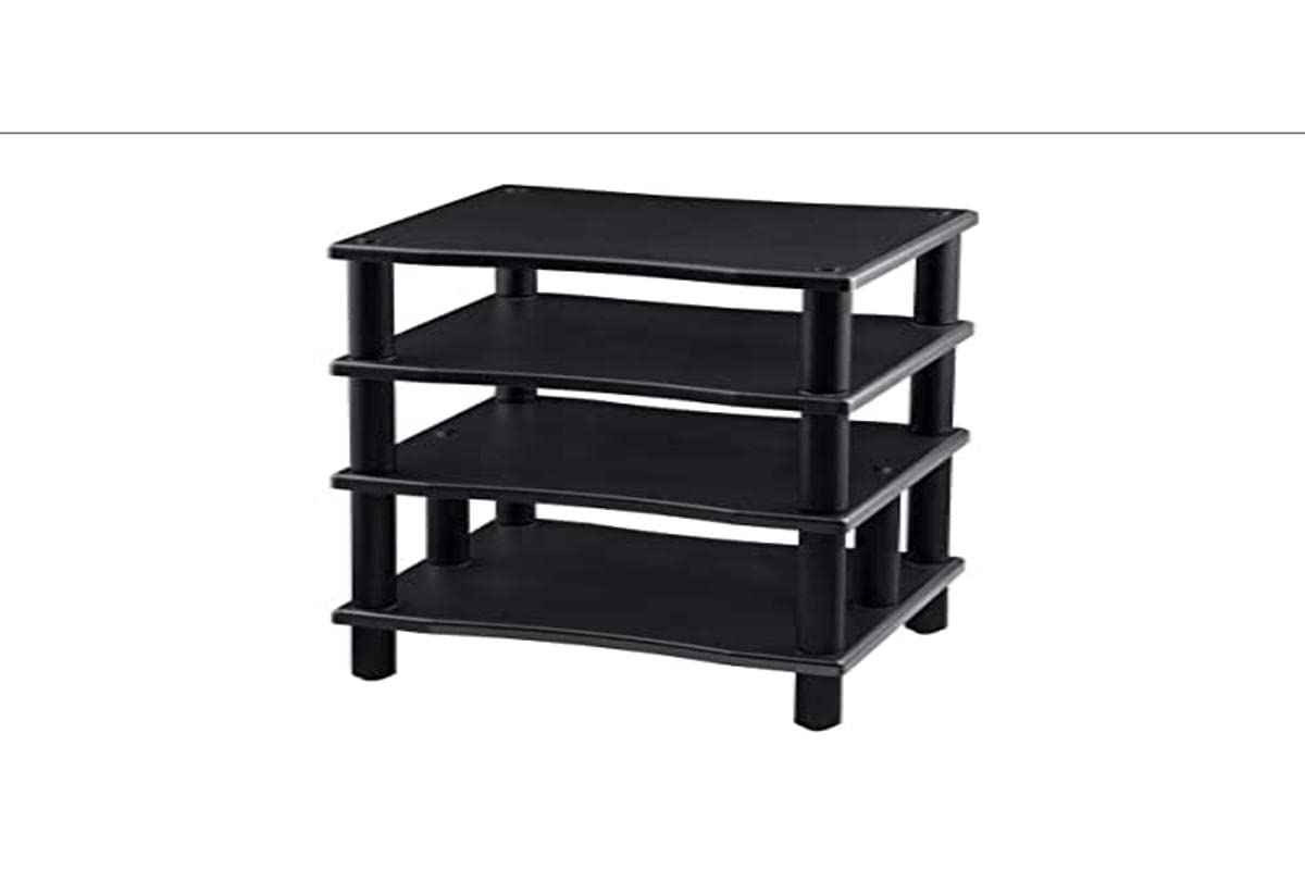 Monolith 4 Tier Audio Stand XL - Open Air Design, Each 1 Inch Shelf Supports up to 84.9 Lbs, Total Max Weight 350 Lbs, Perfect Way to Organize AV Components, Black
