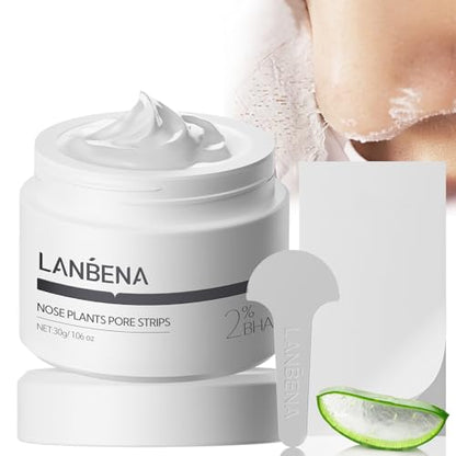 LANBENA 2.0 Blackhead Remover, Nose Plants Pore Strips Deep Cleansing Peel off Mask with Salicylic Acid, Amazonian White Clay, 60Pcs Nose Strips Black Heads Remover from Face