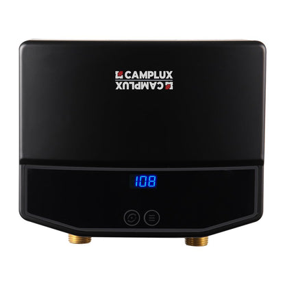CAMPLUX Tankless Water Heater Electric 3.5kW 120V, Point-of-Use Hot Water Heater Digital Display, Self-modulating, Overheating Protection, Black