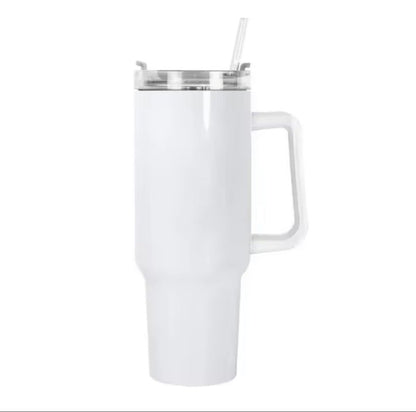 40 oz Stainless Steel Insulated Tumbler With Handle and Straw, Leakproof Lid, Double wall Vacuum Travel Mug, Keeps Drinks Hot and Cold 24h, Large Reusable Water Bottle, Car Cup Holder Friendly.