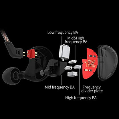 KZ AS10 Pure 5 Balanced Armature 5BA Earphone, Musician in Ear Monitor Headphone High Fidelity HiFi Headset (with Microphone, Green)