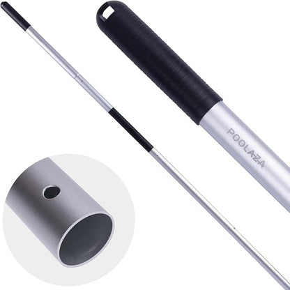 POOLAZA Pool Pole - Dual-Handle Anodized Aluminum Skimmer Pole, Telescopic Up to 10.5 Ft for Easy Cleaning