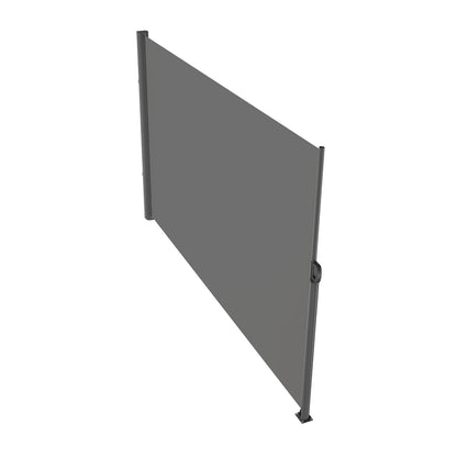 VEVOR Retractable Side Awning, UV 50 71''x118'' Full Aluminum Rust-Proof Outdoor Privacy Screen, 280 g Thicken Folding Room Divider Fence & Wind Screen for Backyard, Balcony, Roof Terraces, Grey
