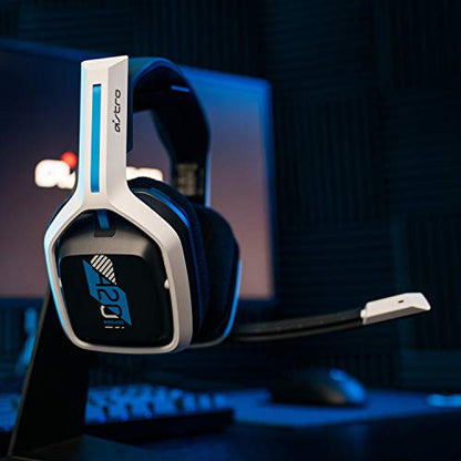 ASTRO Gaming A20 Wireless Headset Gen 2 - Compatible with PlayStation 4 & 5 / PC/Mac - White/Blue