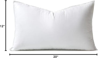 MIULEE Down Alternative Pillow Insert - Ultra Soft Fluffy Decorative Throw Pillow 12x20 Inch for Sofa & Bed