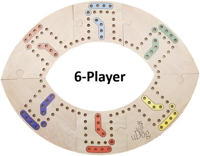 uDog Board Game | Old-Fashioned Fun for 2–12 Players | Made in The USA | Durable Wooden Pieces to Last a Lifetime | Family Game Night (4-Player)