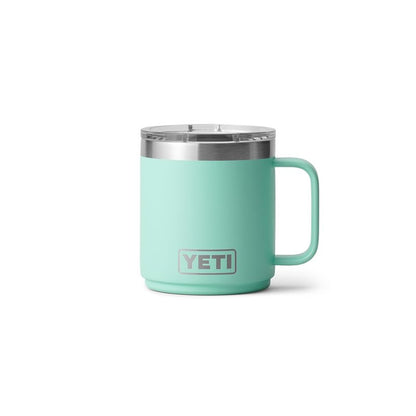 YETI Rambler 10 oz Ceramic Lined Stackable Mug, Vacuum Insulated, Stainless Steel with MagSlider Lid, Seafoam