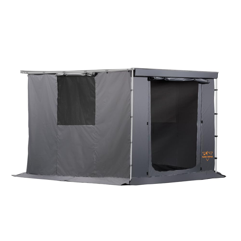 SanHima Awning Room with Floor 8.2Ft x 10Ft - Breatheable Mesh Tent Waterproof Sun Shelter for Overland Camping, for SanHima Pull-Out Side Awning 8.2Ft x 10Ft (Not Included)