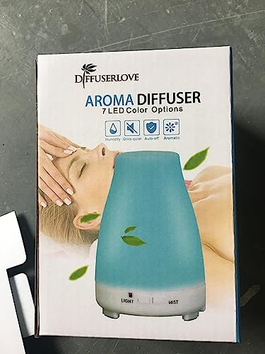 Diffuserlove Essential Oil Diffusers 200ML Remote Control Ultrasonic Mist Humidifiers BPA-Free Aromatherapy Diffuser with 7 Color Lights, Auto Shut-Off for Bedroom Office Kitchen