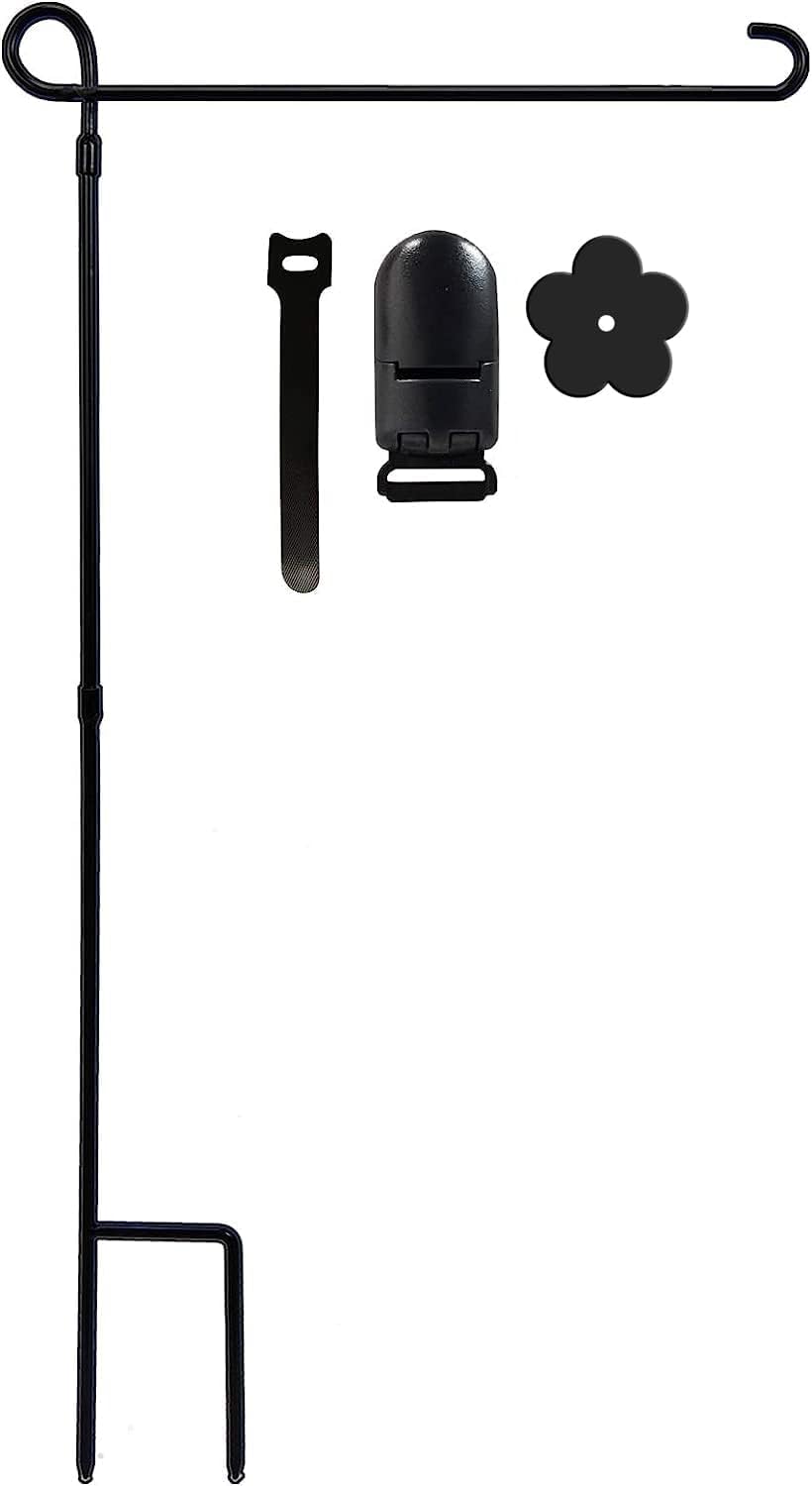 YEAHOME Garden Flag Holder - Premium Weather-Proof Metal Stand with Clip & Stopper | Outdoor Decor