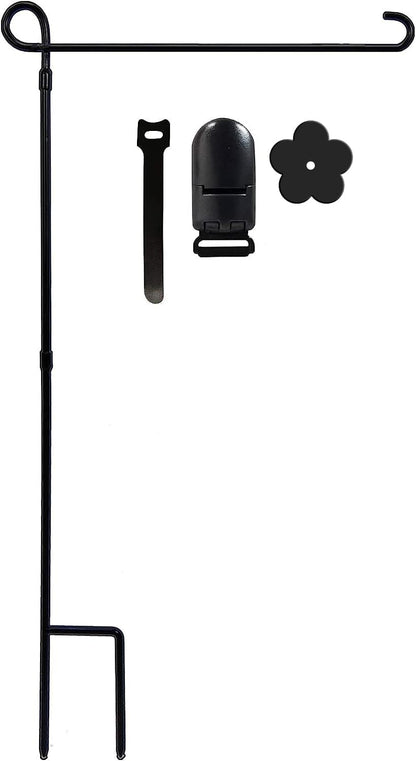 YEAHOME Garden Flag Holder - Premium Weather-Proof Metal Stand with Clip & Stopper | Outdoor Decor