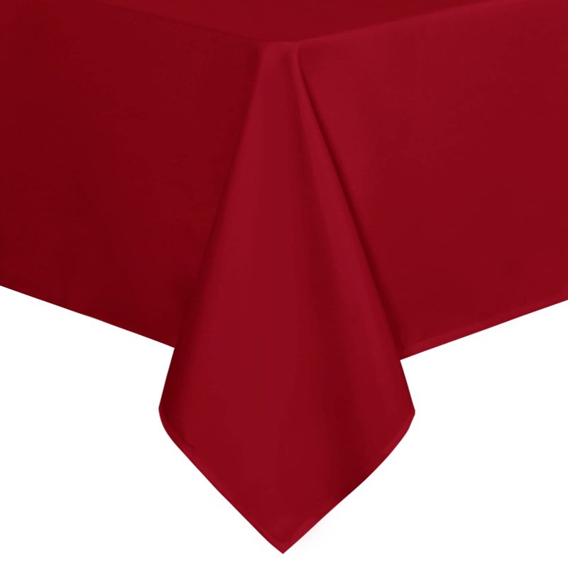sancua Rectangle Tablecloth - 54 x 78 Inch - Stain and Wrinkle Resistant Washable Polyester Table Cloth, Decorative Fabric Table Cover for Dining Tables, Buffet Parties, Christmas Red