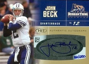 Sports Memorabilia Autograph Warehouse 62235 John Beck Autographed Football Card Brigham Young 2007 Sage Hit Rookie No. A32