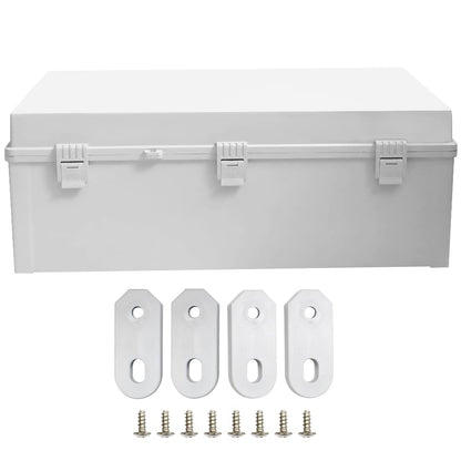 Large Electrical Junction Boxes Hinged Outdoor ABS Plastic Buckle Deep Wall Mount,Dustproof Waterproof IP67 Universal Durable Electrical Big Enclosure with Lock (23.62"x15.75"x8.66")