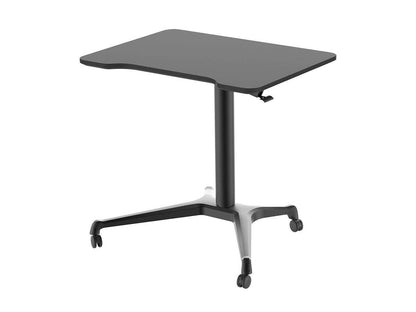 Monoprice Gas‑Lift Height Adjustable Sit‑Stand Mobile Rolling Workstation Laptop and Computer Desk V2 - Max Weight Capacity 99 Lbs, Mobile Stand for Presentations or an Active Work Lifestyle, Black