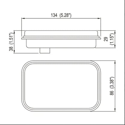 All Star Truck Parts 25 LED Reverse/Backup Light with Red Reflector Grommet & Pigtail, Qty 2, Size 5inx3in, Color Red