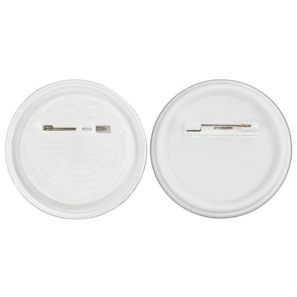 Happizza 200 Sets 58mm(2.25 in) Blank Pin Back Buttons Parts for Button Maker Machine 58mm, Round Badge Making Supplies, Includes Metal Cover, Plastic Button Back Cover, Clear Film&Blank Paper
