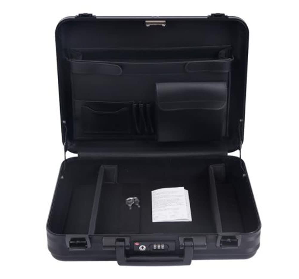 Urecimy Aluminum Briefcase 18.1X13.8X4.5 Inch Metal Toolkit Box Family Medical Case Cash Suitcase Equipment Electronic Instruments Case with Foam