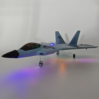 RC Plane F22 Raptor Model 4CH 3D/6G RC Airplane for Adults and Beginners 2.4Ghz RC Jet with LED Light Ready to Fly Outdoor Remote Control Airplane with 2 Batteries