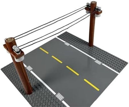 General Jim's Toy Train Building Blocks Bricks Sets (Telephone Pole Traffic Set (Qty 5))