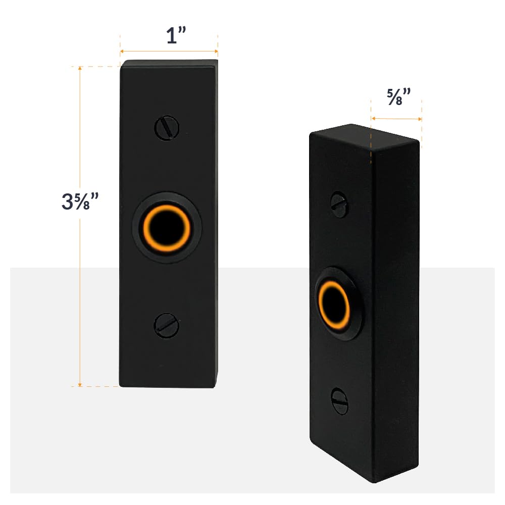 Newhouse Hardware Rectangular Lighted Wired Metal Doorbell Button in Black BT6BL, for Doorbell Chime, Buzzer, or Ringer, Door Bell Button Only, Buzzer Button with LED Button Light