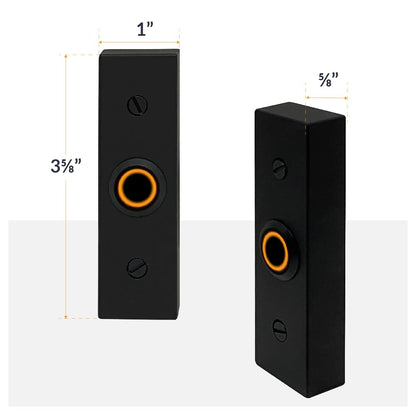 Newhouse Hardware Rectangular Lighted Wired Metal Doorbell Button in Black BT6BL, for Doorbell Chime, Buzzer, or Ringer, Door Bell Button Only, Buzzer Button with LED Button Light