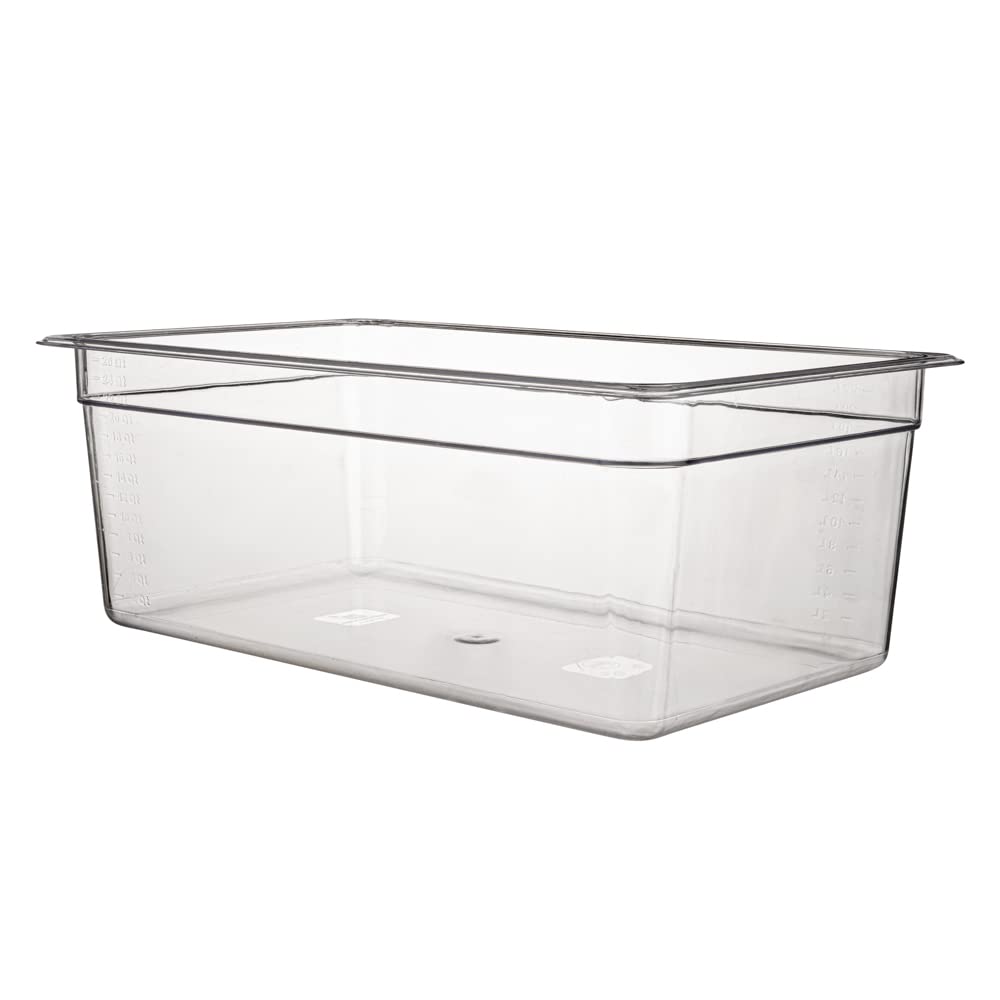 Restaurantware-Full Size Food Storage Containers, 10 8 Inch Deep Proofing Boxes - Rectangle, Graduated Measurements, Clear Plastic Food Grade Storage Containers, Dishwashable, Lids Sold Separately