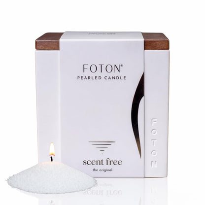 Foton Pearled Candle Le Cube Concrete Vase Set 16 Oz Square - Unscented - Refillable Jar Scented Candle Sand Wax with 15 Wicks - Natural Non-Toxic Decorative Candles for Home