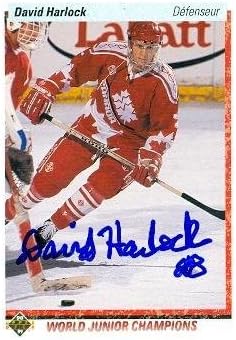 Sports Memorabilia Autograph Warehouse 67513 David Harlock Autographed Hockey Card Team Canada 1991 Upper Deck No. 470