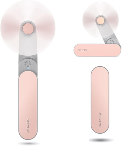Nezylaf Portable Mini Handheld Fan - Rechargeable Personal Fan for Travel | 9-15 Hours Runtime