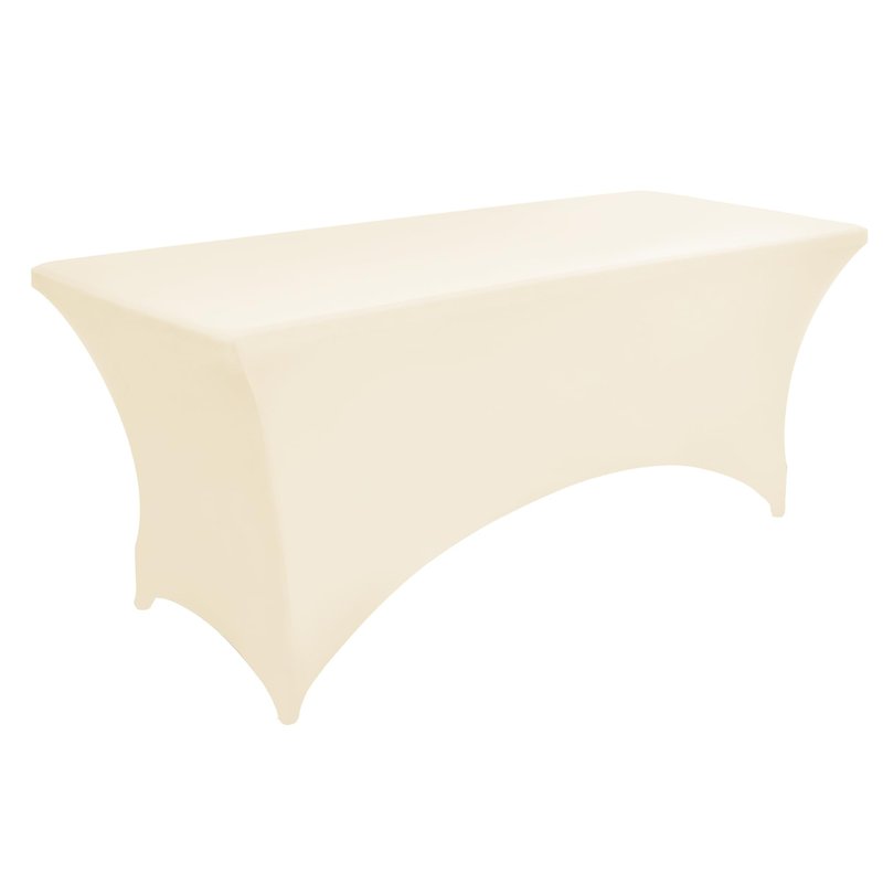 ZarzaaSik 6-Pack 4ft Spandex Table Covers for Rectangular Folding Tables - Wrinkle Resistant Stretch Tight Table Cloths - Ultimate Fitted Table Protector for Parties, Trade Shows, and Wedding