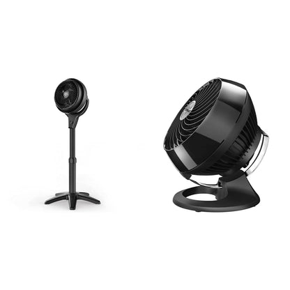 Vornado 602 Whole Room Air Circulator Pedestal Fan with 3 Speeds, Adjustable Height, Personal, Black and Vornado 460 Whole Room Air Circulator, Small Fan with 3 Speeds, Adjustable Tilt, Easy to Clean, Moves Air 70 Feet, Quiet Fan for Home, Office, Bedroom