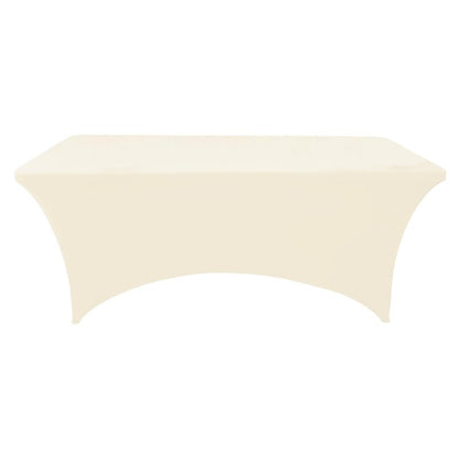 ZarzaaSik 6-Pack 4ft Spandex Table Covers for Rectangular Folding Tables - Wrinkle Resistant Stretch Tight Table Cloths - Ultimate Fitted Table Protector for Parties, Trade Shows, and Wedding