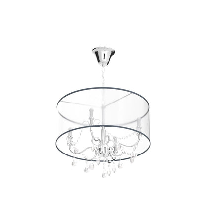 Bestier Crystal Pendant Drum Chandelier 4 Light LED Ceiling Light 19 in Dia x 18 in H Pendant Light 02 Model d4eaac92