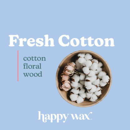 Happy Wax Fresh Cotton Scented Bear Wax Melts - Natural Strong Scented Fresh Infused w/Essential Oils - Non Toxic & Pet Safe - (8 oz Pouch)