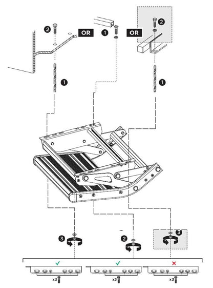 GEARFLAG Manual RV Double Step – Folding Aluminum Entry Step with Anti-Slip Surface, 440 lbs Capacity – for Camper, Trailer, Motorhome, Utility Trailer