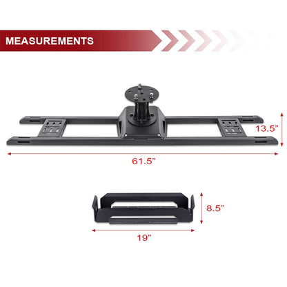 Armordillo Pinch Clamp Style Truck Bed Tire Rack Carrier with Gas Can Mount|Compatible with Mid Size Pickup Trucks|8739242|Matte Black