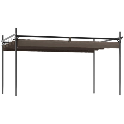 Outsunny 10' x 13' Retractable Pergola Canopy with Stronger Metal Frame, Outdoor Pergola Sun Shade Shelter for Garden, Patio, Backyard, Deck, Brown