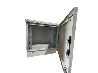 STURDX 9U Outdoor Network Cabinet – 19″ 600 × 600 mm (24"x24") Enclosure – IP66 Weatherproof Pole/Wall-Mount Cabinet
